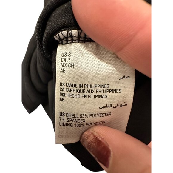 🍒 2/$20 🍒 Black Long Sleeve Blouse with Geometric Neckline, Ruched Side sz S - Picture 6 of 6